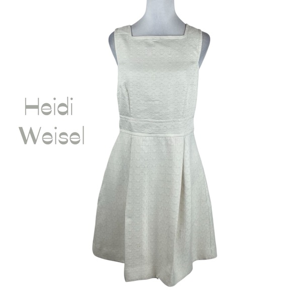 Heidi Weisel Cream Pleated Dress Size 10 - Picture 2 of 13
